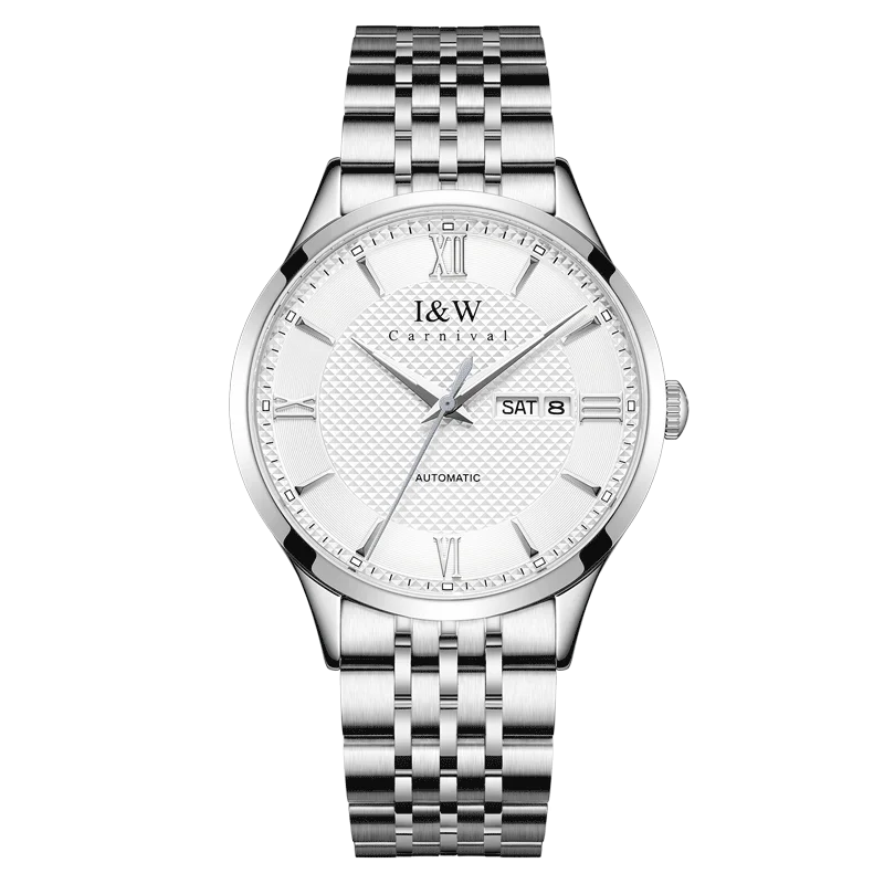 

2021 New MIYOTA 8215 Automatic Watch for Men Switzerland I&W Double Calendar Mechanical Watch Sapphire Waterproof Montre Homme