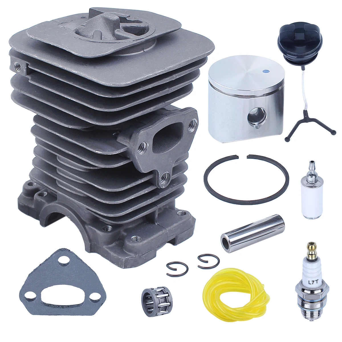 40mm Cylinder Piston Kit For Husqvarna 136 137 141 142 Chainsaw Repalce 530069941 Fuel Cap Filter Line Needle Bearing