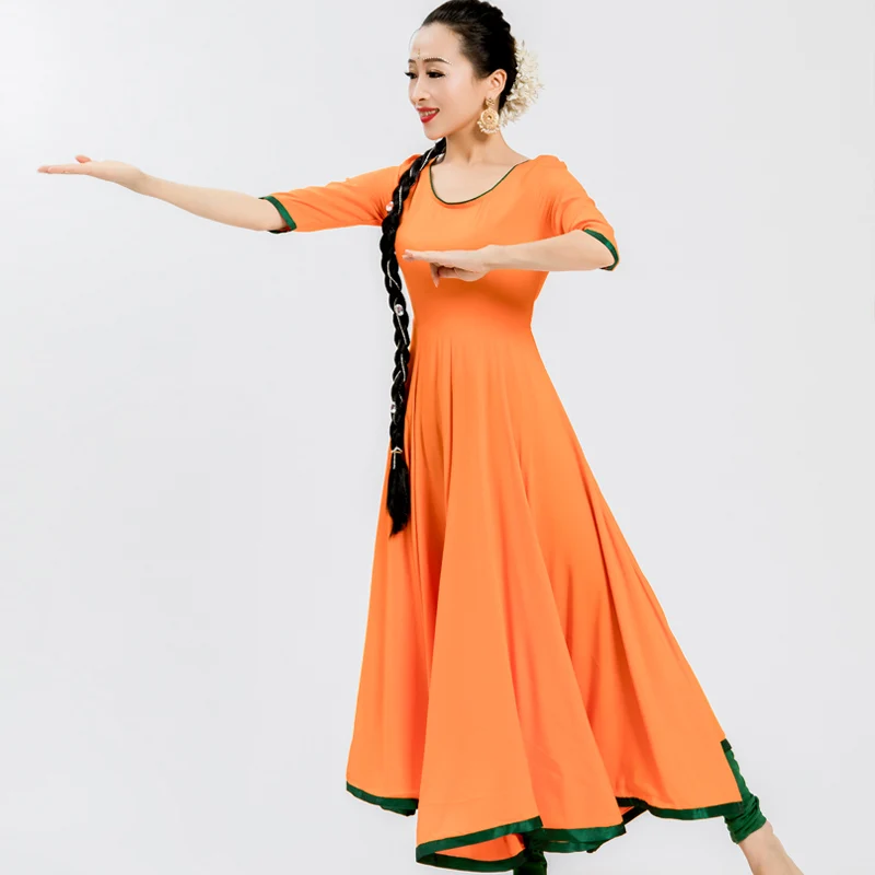 New Indian Dance Stage Clothes Female Adult/Kids Oriental Classical Dance Practice Dress India Style Daily Costumes DQL6082