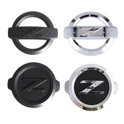 2x Black Silver Z ABS Front Hood Emblem Badge Sticker for Fairlady 370Z 350Z Car Accessories