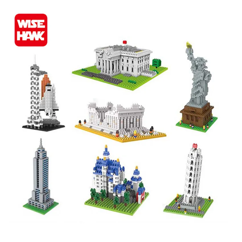 

WiseHawk New Arrival World Famous Architecture Mini Block Statue Of Liberty Plastic Construction Micro Brick Educational Kid Toy