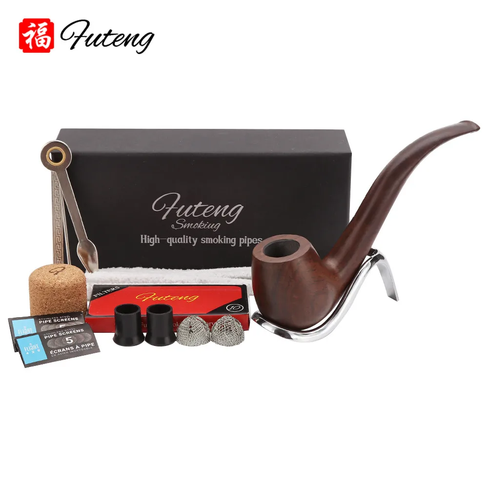 Ensemble de pipes à fumer pour homme, poudres de pipes, filtre à charbon actif, coffret cadeau, 152 artisanat, accessoires pour fumeurs