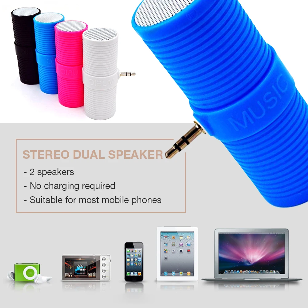 3.5MM In - Line Stereo Mini Speaker Portable Speaker MP3 Music Player Speaker For Mobile Phones Tablets Direct Insert Speaker