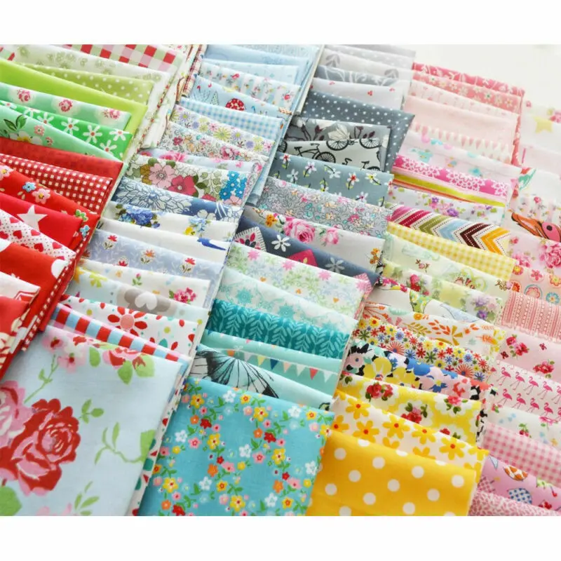 50 kinds of color patchwork fabric 10x10 cm used to sew sewn fabrics, do patchwork, needlework and make accessories