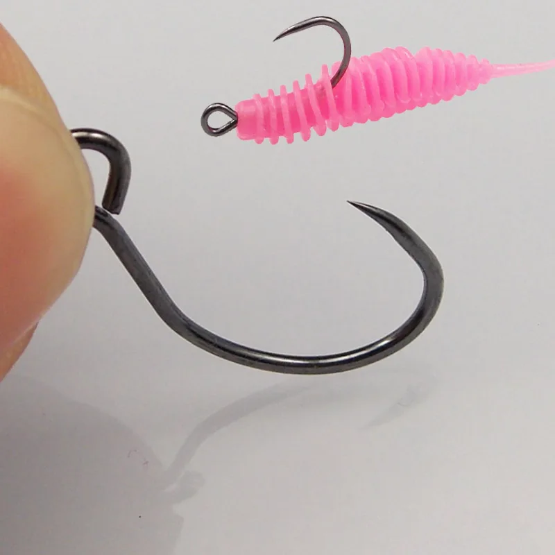 KESFISHING Weerhaak Vishaak Koolstofstaal Wormhaak 2,4,6,8 Vissen Accessoires Big Eye Voor Zachte Worm Lokt