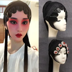 Black Beijing Opera Hair Cosplay Accessories Peking Opera Performance Headgear Female Character Type Funny Classic Dance Wear