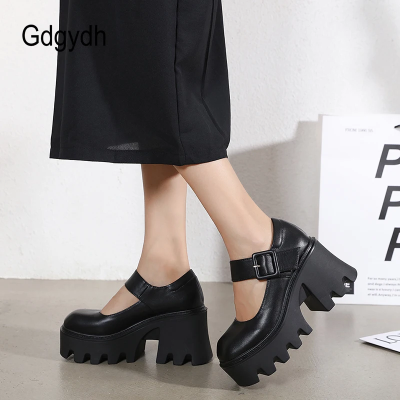 Gdgydh High Quality Rubber Sole Japanese Style Platform Lolita Shoes Women Patent Leather Vintage Soft Sister Girls Shoes School