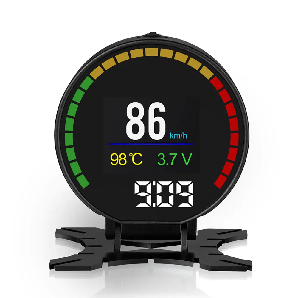 

Проектор лобового стекла HUD OBD2, цветной дисплей, спидометр, скорость, оборот в минуту, расход топлива, время вождения с сигналом, проектор лобового стекла