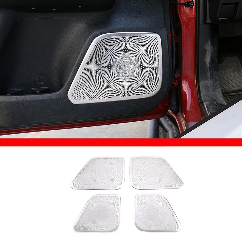 

Alloy Car Door Loudspeaker Net Cover Panel Decoration Sticker Trim For Toyota Tacoma 2016-2020 Audio Horn Modified Accessories