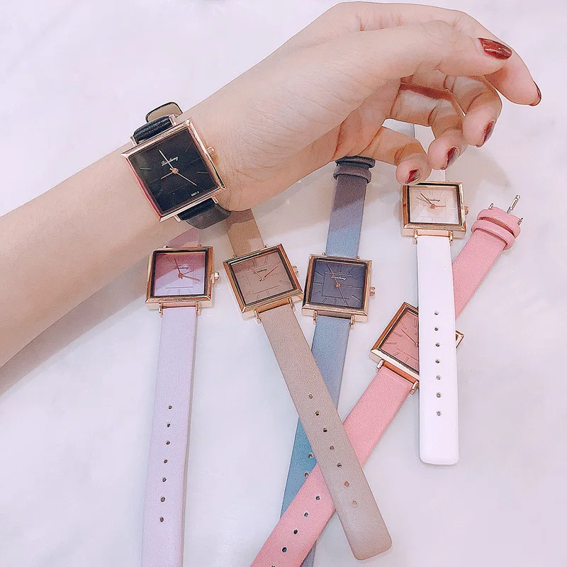 

Women's Watches Fashion Ladies Watches PU Belt Square Quartz Watch Bracelet Relogio Feminino Clock Gift Montre Bayan Kol Saati