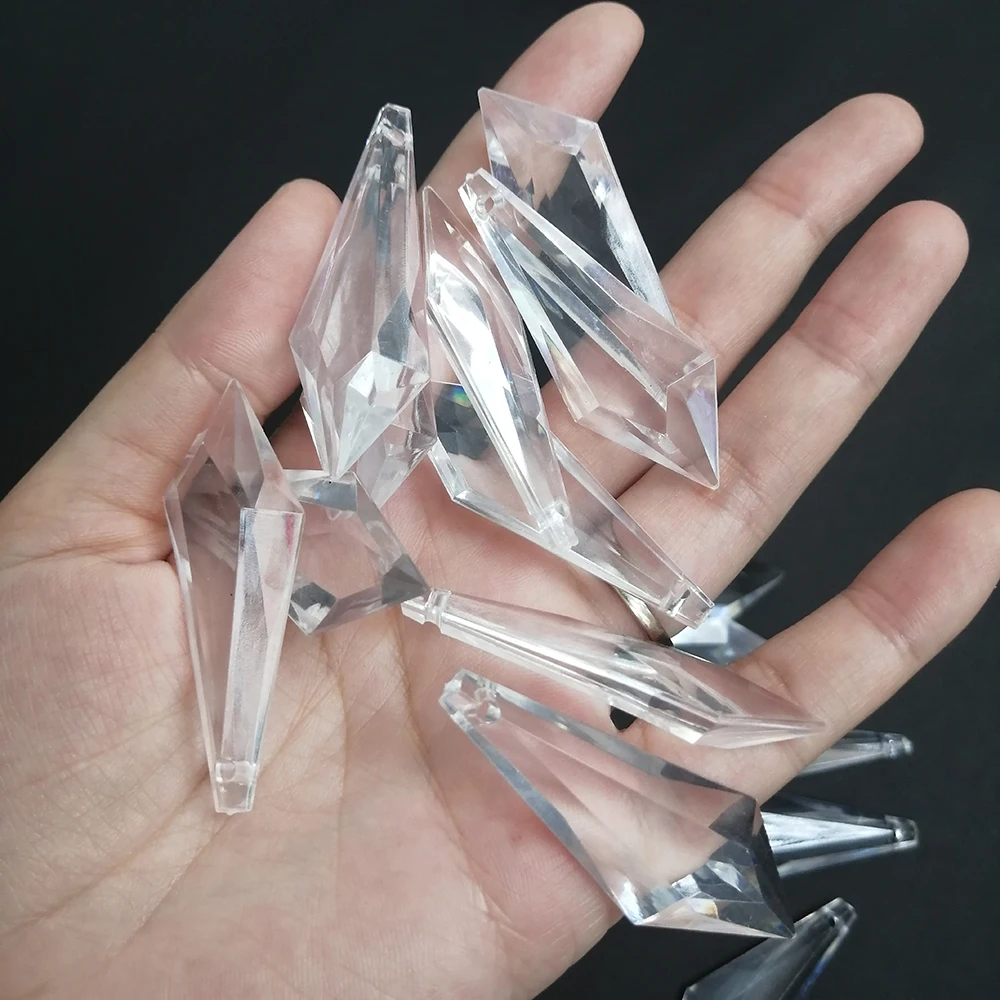 Camal 60pcs 50MM Acrylic Crystal Sword Drop Shaped Pendant Chandelier Curtain Wedding Party Lighting Christmas Hanging Parts DIY