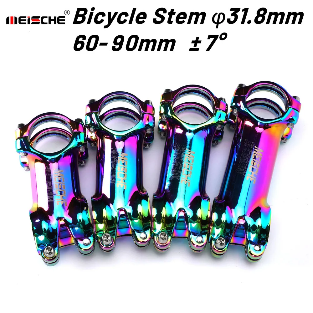 

Meische MTB Bicycle Stem 7 Degree Ultralight Bike Stem Riser 31.8mm 60/70/80/90mm Aluminum Alloy Mountain Bike Power Parts