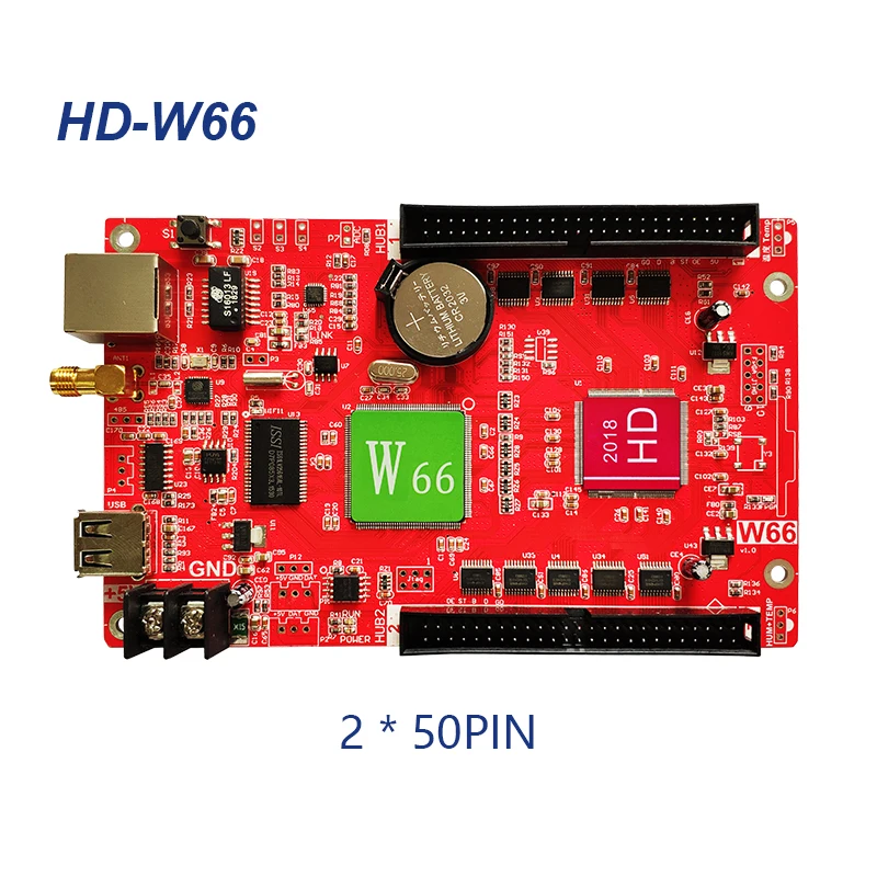 HD-W66 LED display controller, Single&double Color P10 LED Sign Control Card,U-Disk and LAN Cable to Edit and Updated Programs