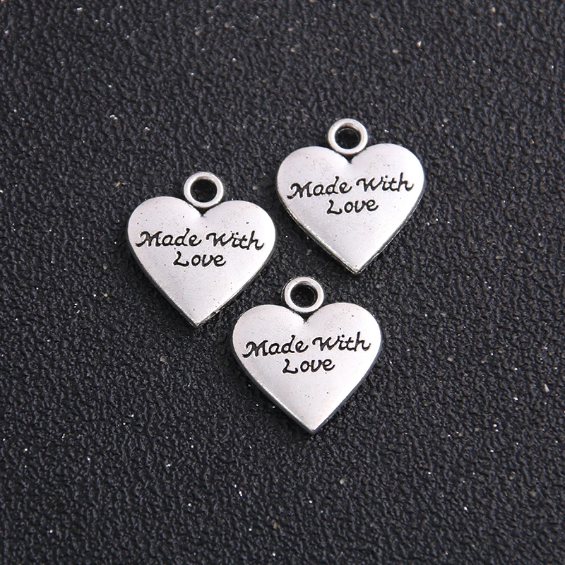 6pcs 17*19mm Letter Heart Charms Jewelry Antique   Metal Zinc Alloy Jewelry Findings Fit Diy Jewelry Making