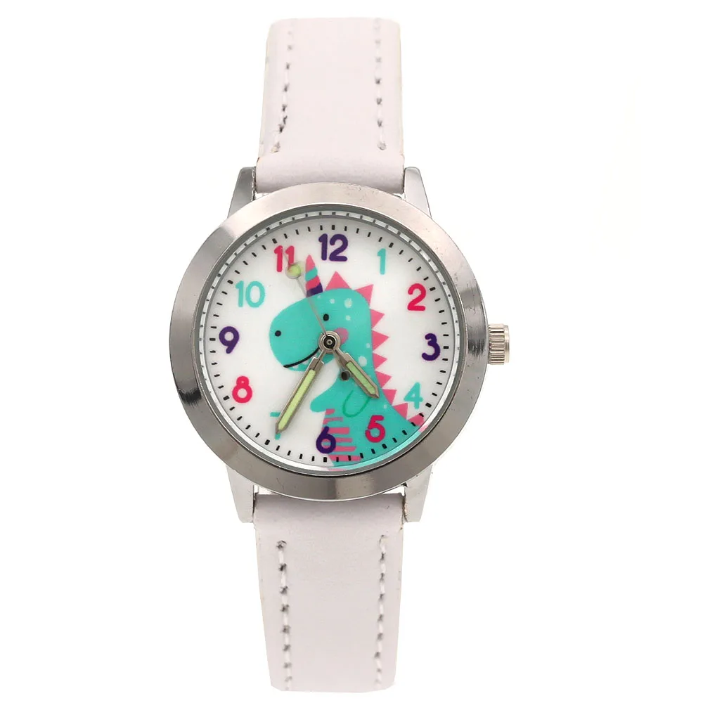 Montre en cuir pour enfants, montre-bracelet à Quartz avec cadran de dinosaure, cadeau de noël