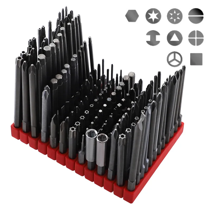 S2 Screwdriver Bits 1/4\'\' Hex Shank Screwdriver Set 50mm/ 75mm/100mm Magnetic Electric Screw Driver Bits 12pcs for Hand Tools
