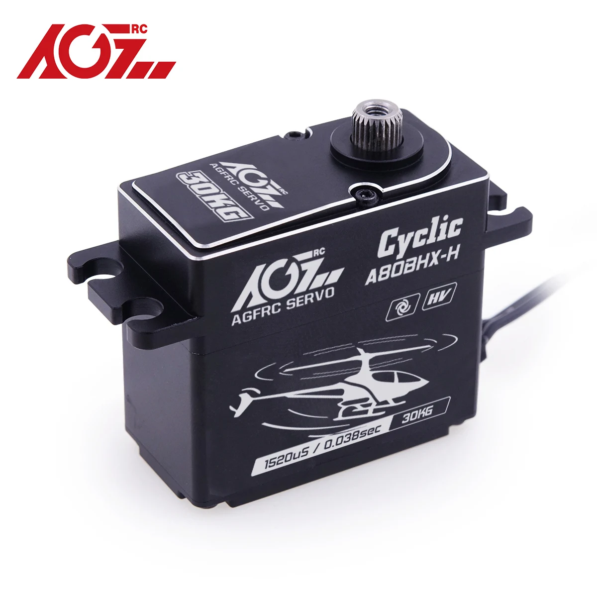 AGFRC A80BHX-H 25T Aluminum Case 30KG 0.038Sec High Torque HV Brushless Cyclic Servo For 570-800 Class Helicopter Swash Plate