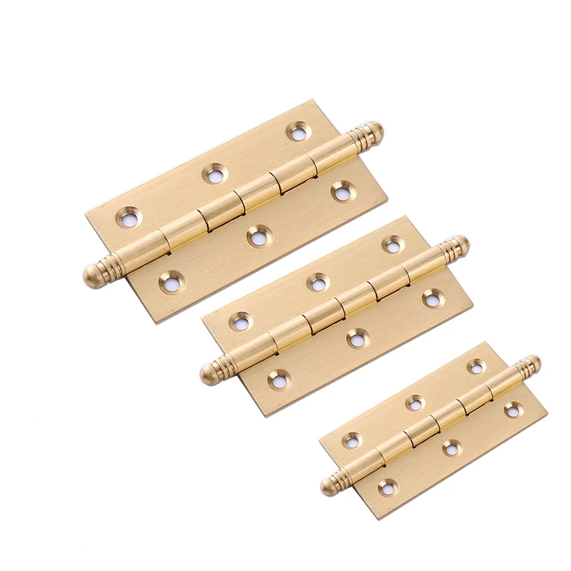 Decorative Solid Brass Cabinet Cupboard Door Butt Hinge Furniture Folding Hinges 2