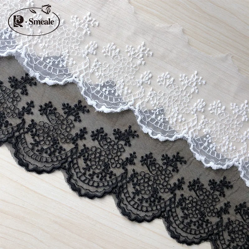 Embroidered Lace Fabric, Ivory Cotton Wire, DIY Handmade Lace Materials, Clothing Accessories, Width 11cm,