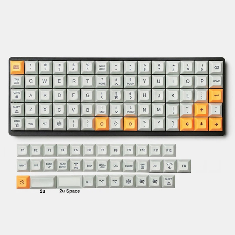 DSA XDAL Keycaps PBT Dyesubbed or Blank for Cherry MX Switches on Planck Niu40 XD75 RGB75 Ortholinear Mechanical Keyboards