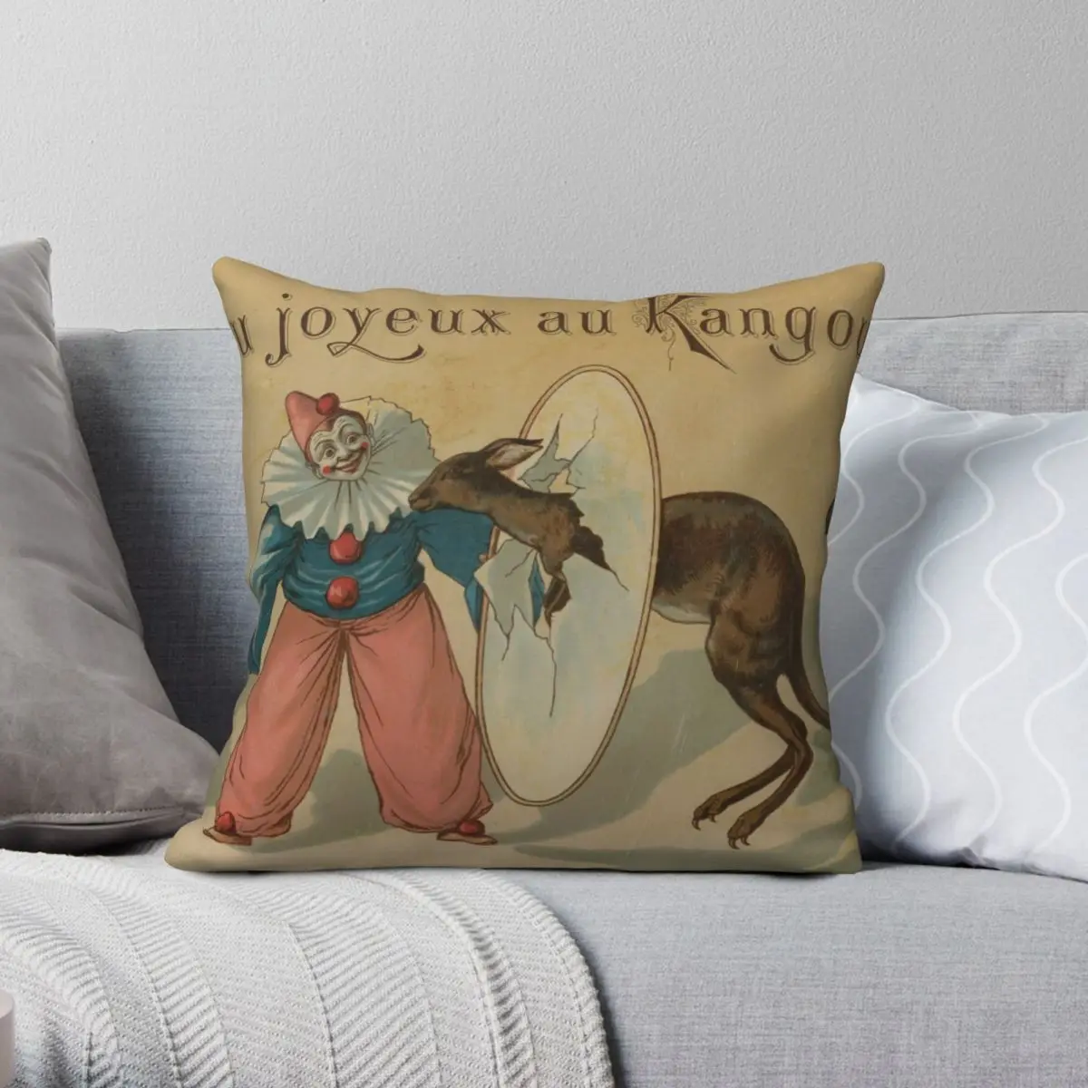 Happy Kangaroo Game 1880 Square Pillowcase Polyester Linen Velvet Printed Zip Decor Throw Pillow Case Home Cushion Cover