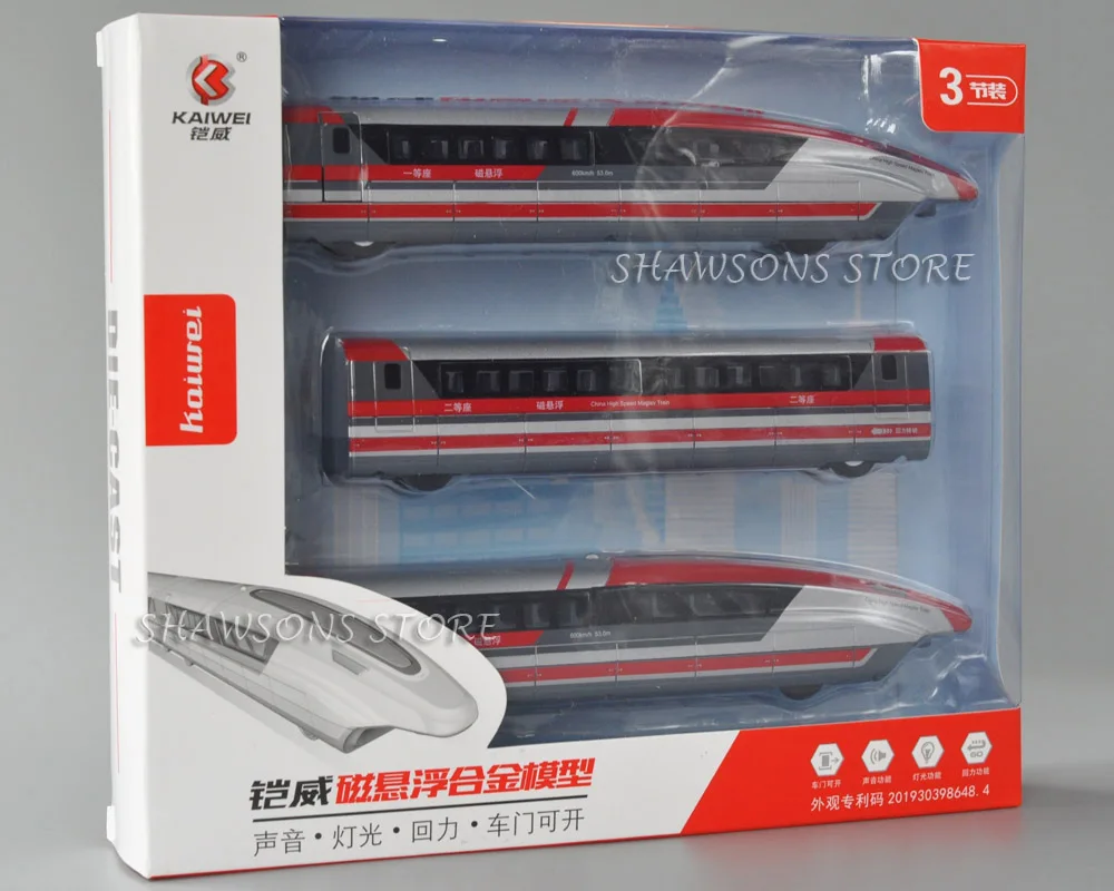 Diecast Train Model Toys 64cm China High Speed Maglev Train Pull Back Miniature Replica With Sound & Light