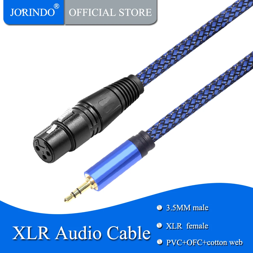 JORINDO 4M/13FT 3.5mm Male To XLR Audio Cable ,3.5 To XLR Stereo Audio Cable to earphone mixers microphones electric guitars