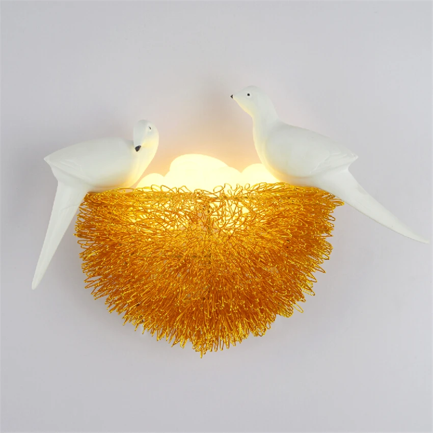 

Nordic Bird's Nest Glass Wall Lamps Children's Room Bedroom Bedside Living Room Sconce Wall Lights Decoration Balcony Fixtures