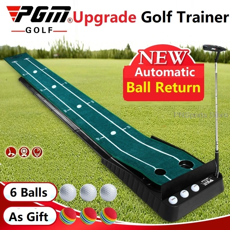 

Pgm Ball Return 3M Indoor Golf Putter Trainer Set Golf Practice Putting Mat Golf Green Fairway Trainer With Baffle Training Aids