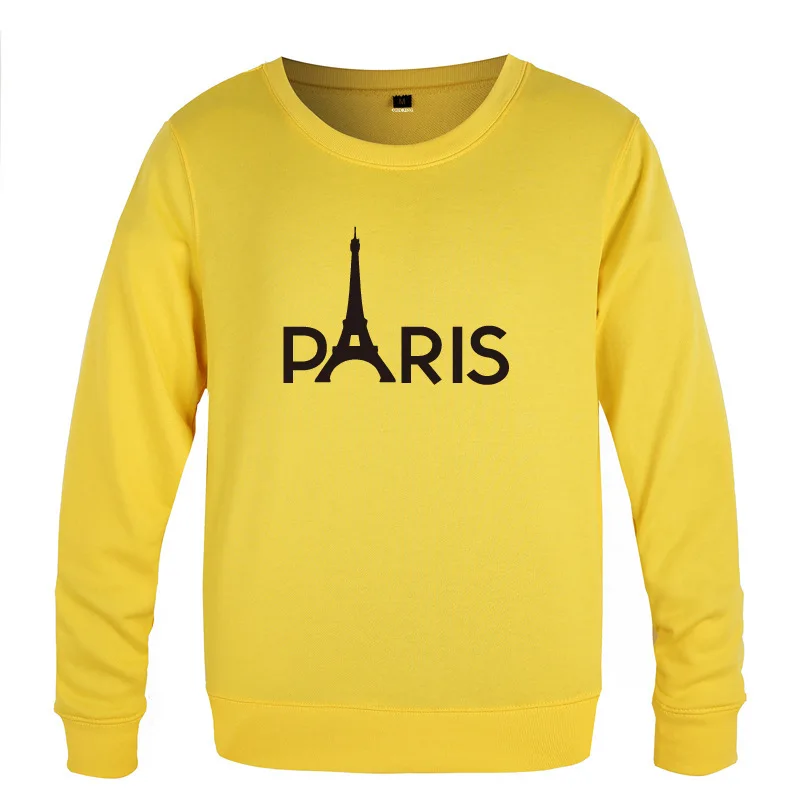 

Paris Eiffel Tower Printed Sweatshirts Men Spring Autumn Long Sleeve O-Neck Pullover Casual Streetwear Sport Hoodie High Quality