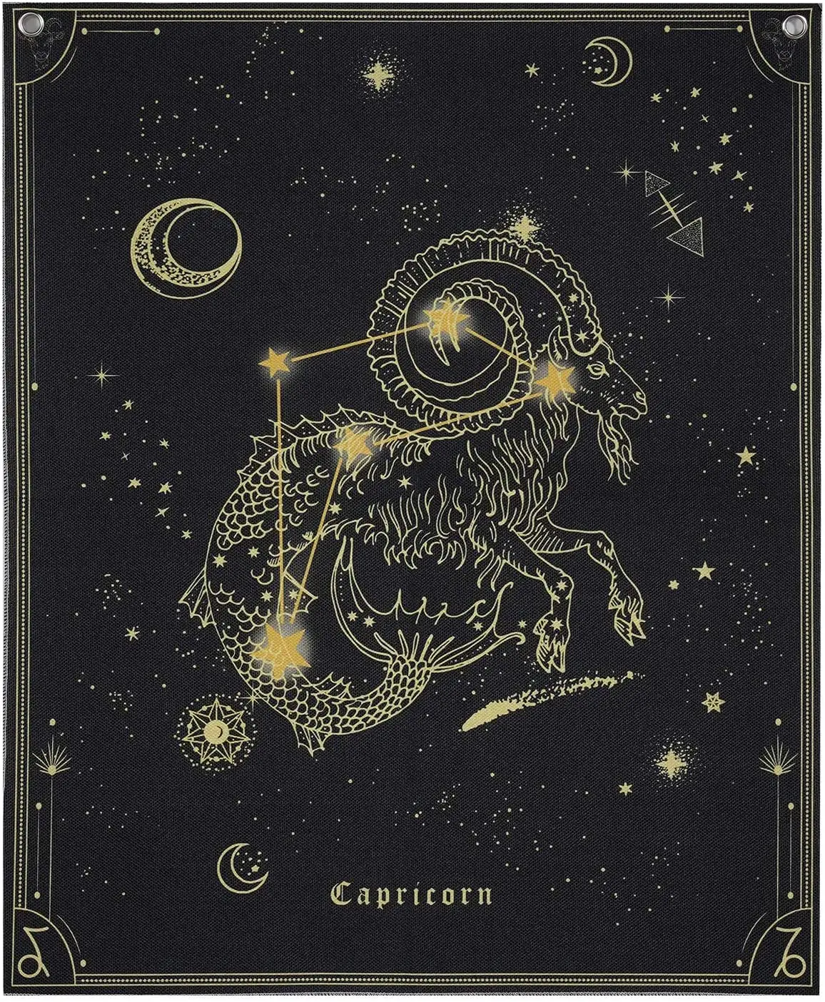 

Constellation Capricorn Black and Gold Tapestry Background Wall Covering Home Decoration Blanket Bedroom Wall Hanging Tapestries