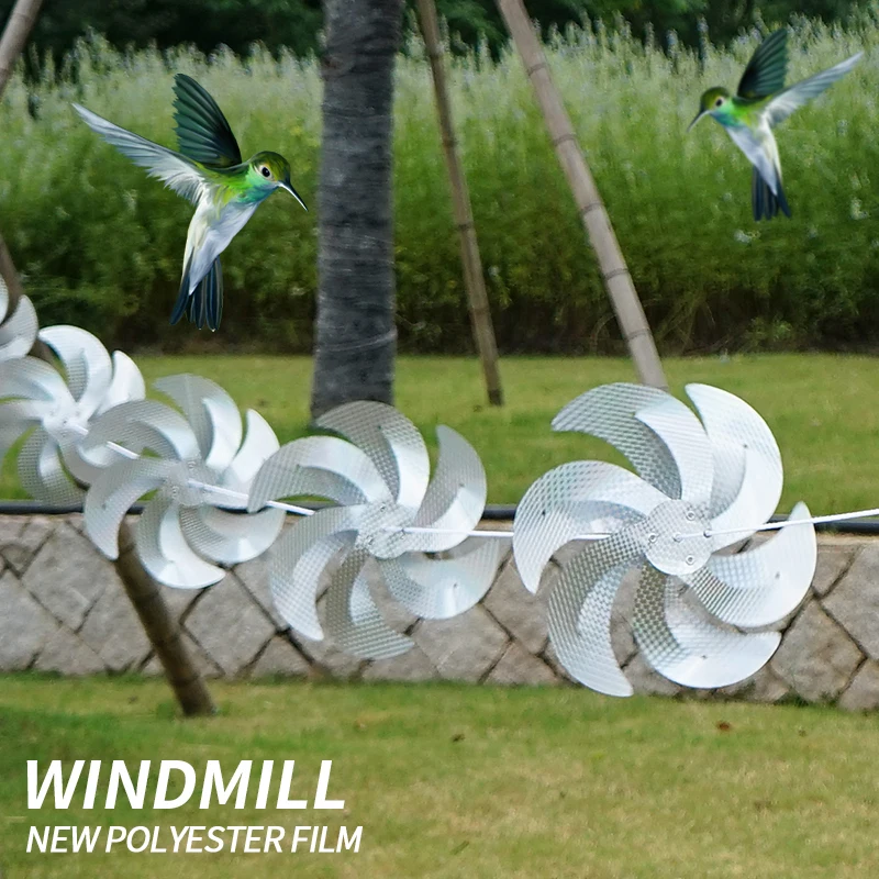 

8Packs Bird Blinder Repellent Pinwheels Bird Deterrent, Holographic Windmill for Yard and Garden Decor,Wheel Spinners Scare Bird