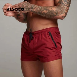 Bañador Sexy para hombre, pantalones cortos de baño para playa, trajes deportivos para tabla de Surf, novedad de 2024