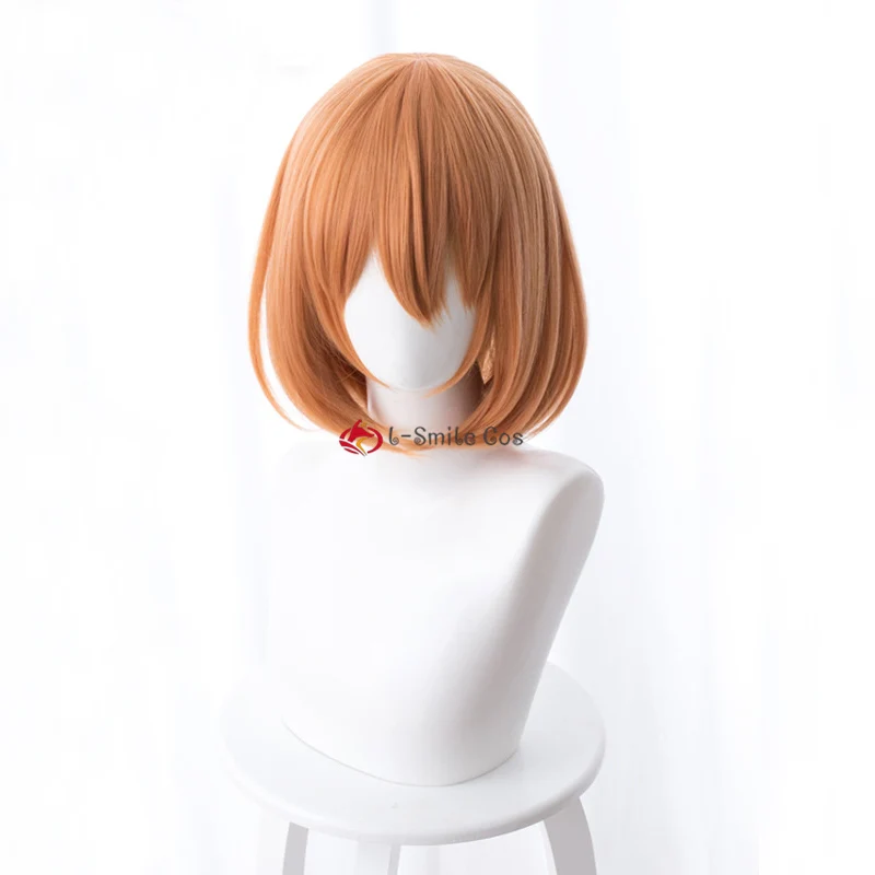 Peluca de Anime COS Nakano Yotsuba con aro de pelo, Cosplay naranja, pelo corto Bobo, peruca + gorro de peluca