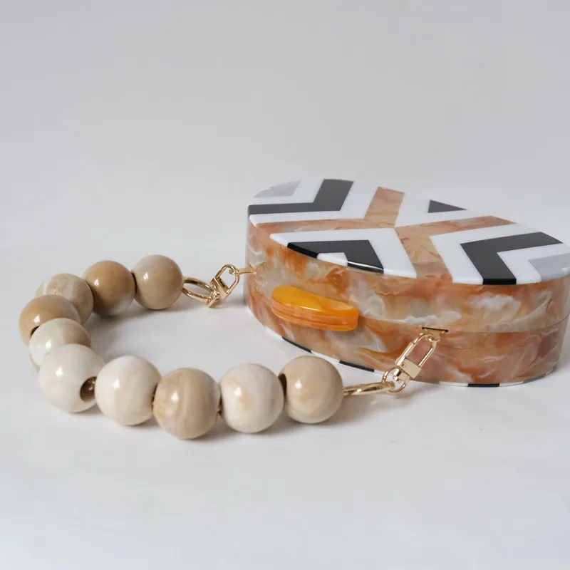 Sac à main de mariage européen élégant pour femmes, sac messager à rayures noires et blanches, sacs de soirée en acrylique, pochette décontractée à