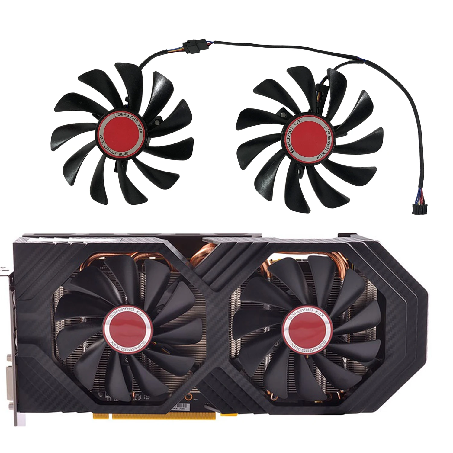 2 Teile/satz Alternative FDC10U12S9-C RX 590/580 GPU Video Kühler Fan Für SEINE RX580 XFX RX590 Grafikkarte Ersetzen CF1010U12S