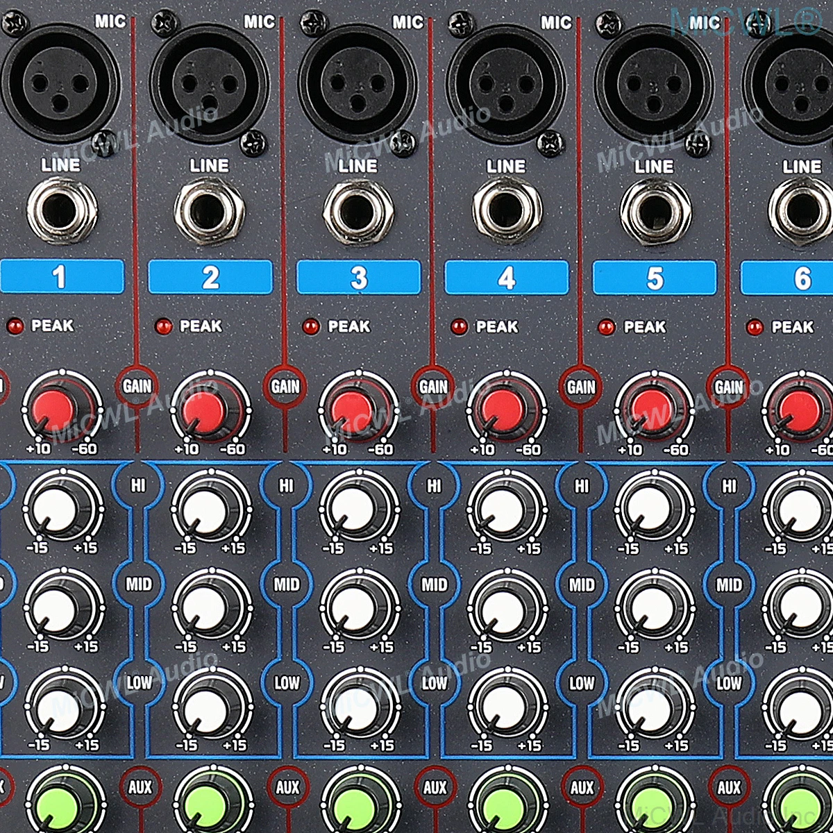 MiCWL ses 8 kanal AUX FX 7 marka EQ 320 DSP dijital efektler ses karıştırma konsolu USB Bluetooth mikser 48V fantom