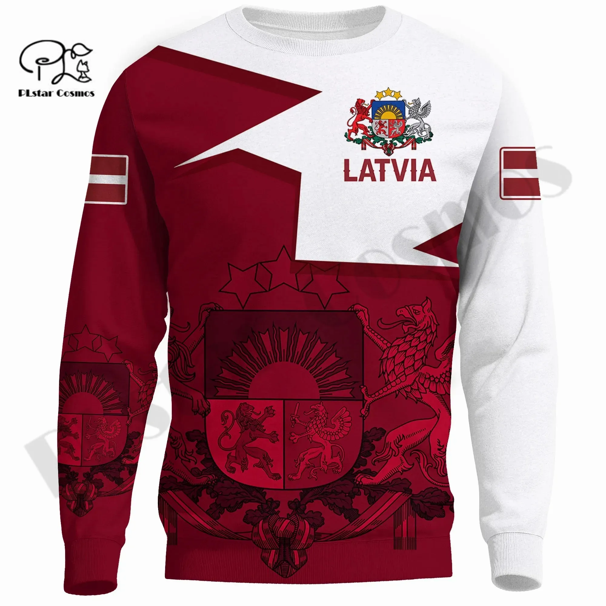 PLstar Cosmos 3DPrint Newest Latvia Country Flag Unique Men/Women Premium Hrajuku Casual Streetwear Hoodies/Zip/Sweatshirt W-5