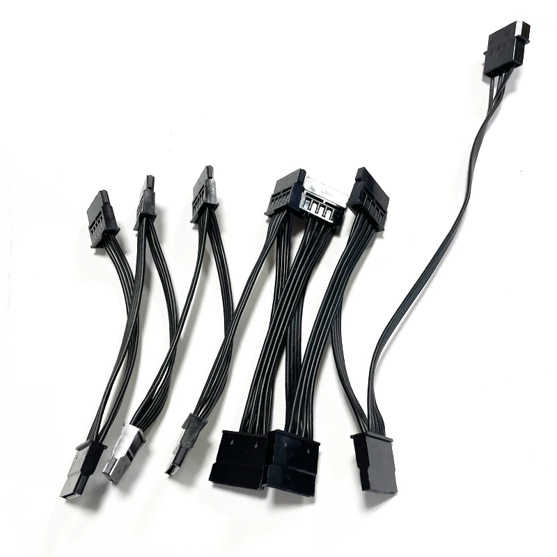 IDE male to 12sata female Hard Disk HDD SSD Power Cable IDE1 Splitte to 112sata 15PIN For Chia Mining Server