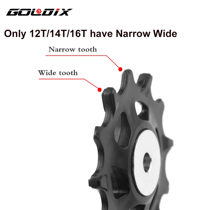 GOLDIX Bicycle Pulley 11T 12T 13T 14T 16T 17T Rear Derailleur Pulley Road Bike Jockey 7-12 Speed Guide Wheel for Shimano SRAM