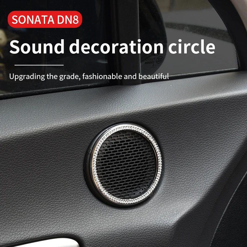 

for Hyundai Sonata DN8 2020 2021 Models Sound Rhinestone Decorative Circle Interior Accessories Horn Decoration Stickers