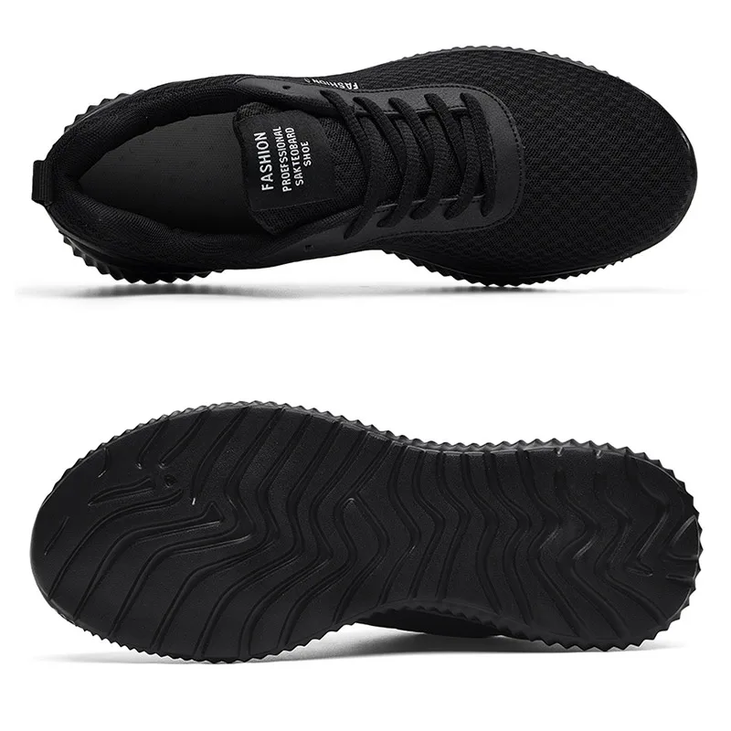 Gomclose – chaussures décontractées noires pour hommes, baskets de marche, confortables, légères, en maille, respirantes, à lacets, pour l'été