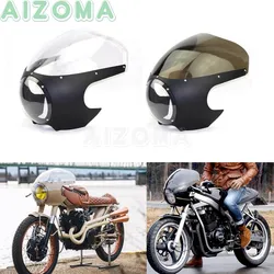 Matte Black 5.75'' Headlight Fairing Retro Cafe Racer Custom Windscreen Cowl For Harley Chopper Yamaha Honda BMW Scrambler