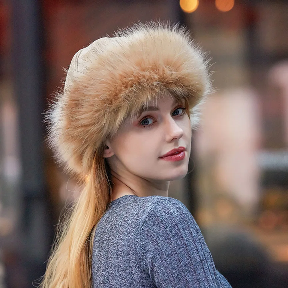 Neue Dicke Warme Russische Hut Damen Wildleder Bomber Hut Winddicht Frauen Pelz Hut Weibliche Mongolei Kappe Frauen Fuchs Pelz Skullies Beanies – Detail 9