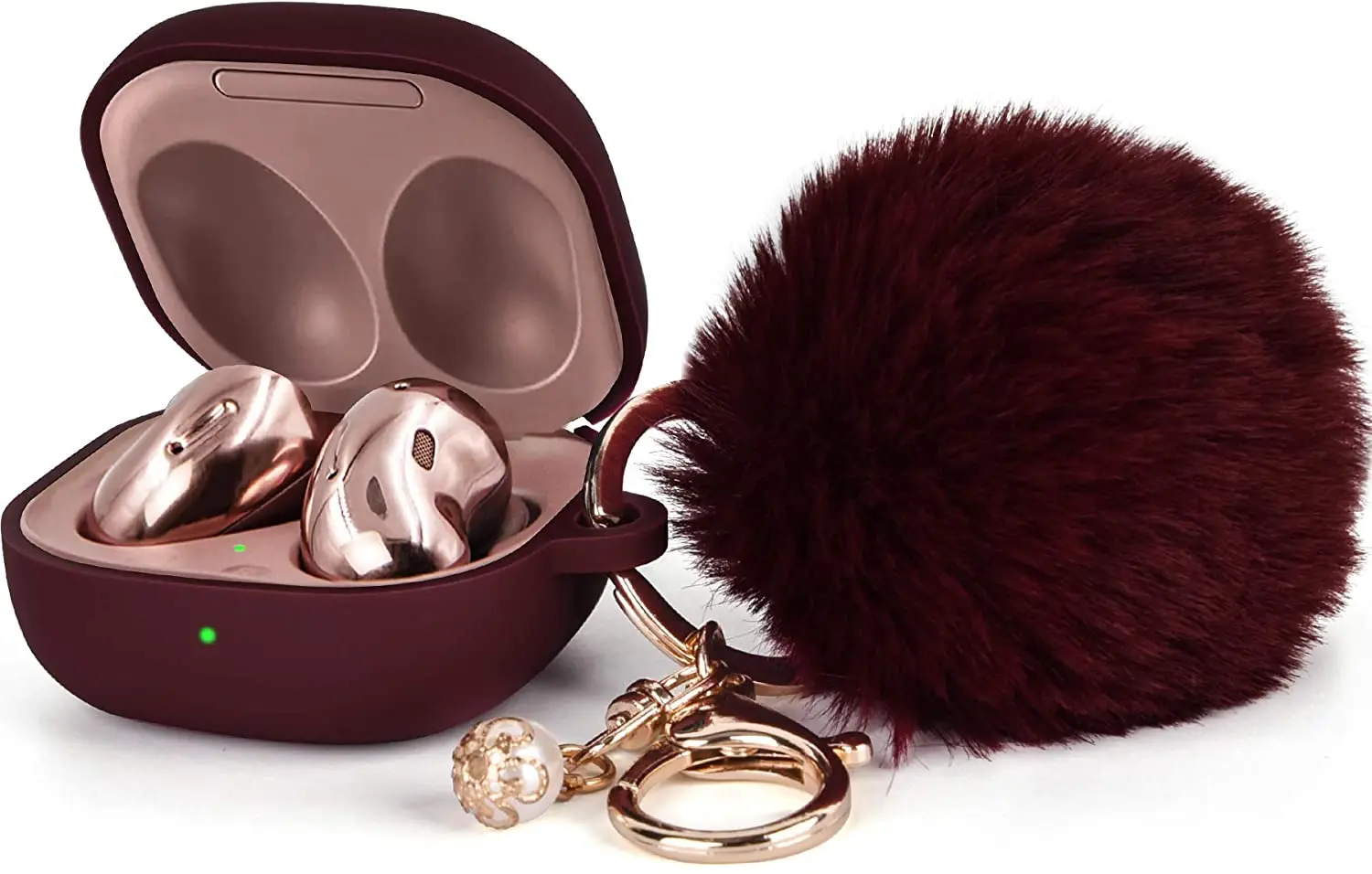 Capa da capa com chaveiro para Samsung Galaxy Buds 2 Pro, Galaxy Buds FE, Buds 2, Galaxy Buds Pro, Galaxy Buds Live