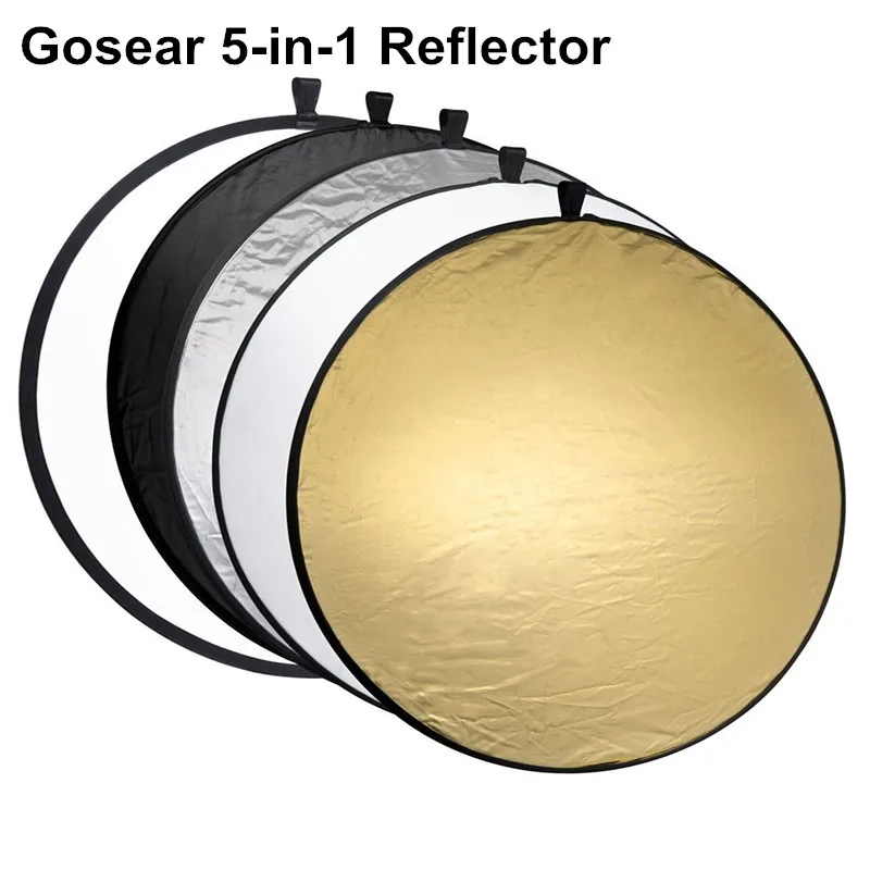 Gosear 60cm Portable Collapsible Round Camera Lighting equipment Photo Disc Reflector Diffuser Kit Carrying Case Photography