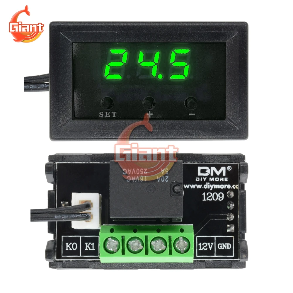 Termostato Digital LED para incubadora, controlador de temperatura, placa de módulo probador, W1209, DC12V