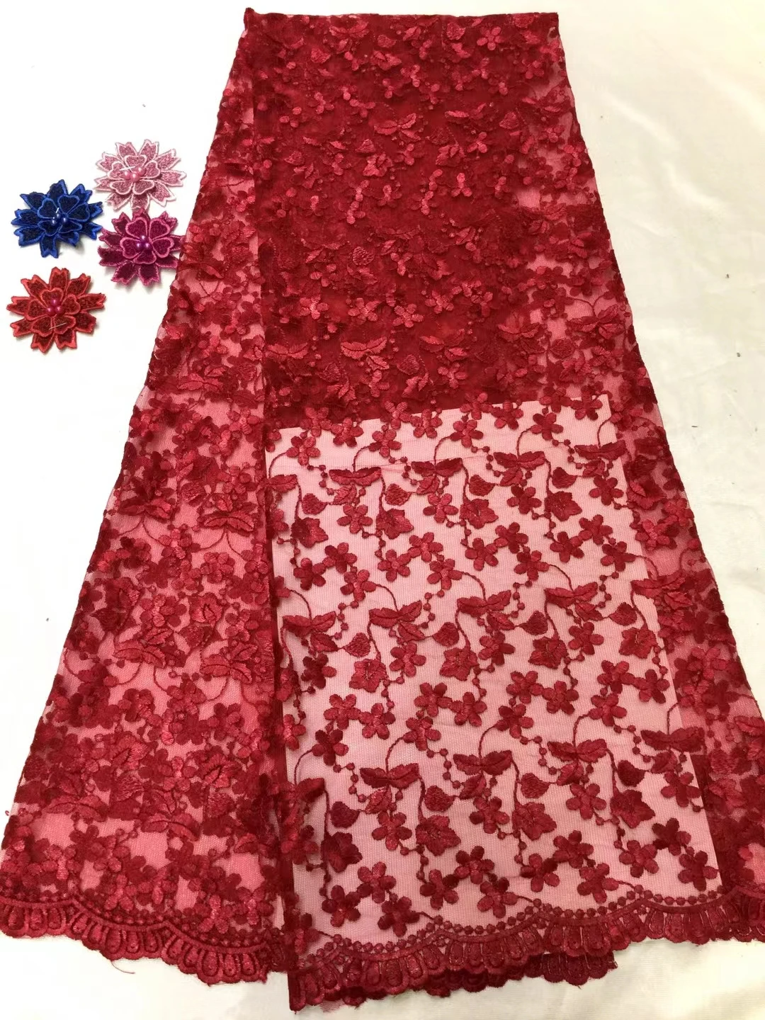 Net Nigerian Lace Fabric 2022 High Quality Lace,Cotton Embroidery Lace Materials African Materials For Party Wedding Dress Sew