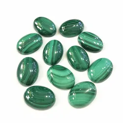 Original 100% Natural Malachite oval cabochon 10ps/lot 13x18mm Oval Gem CAB Ring Face Wholesale Jewelry Accessories