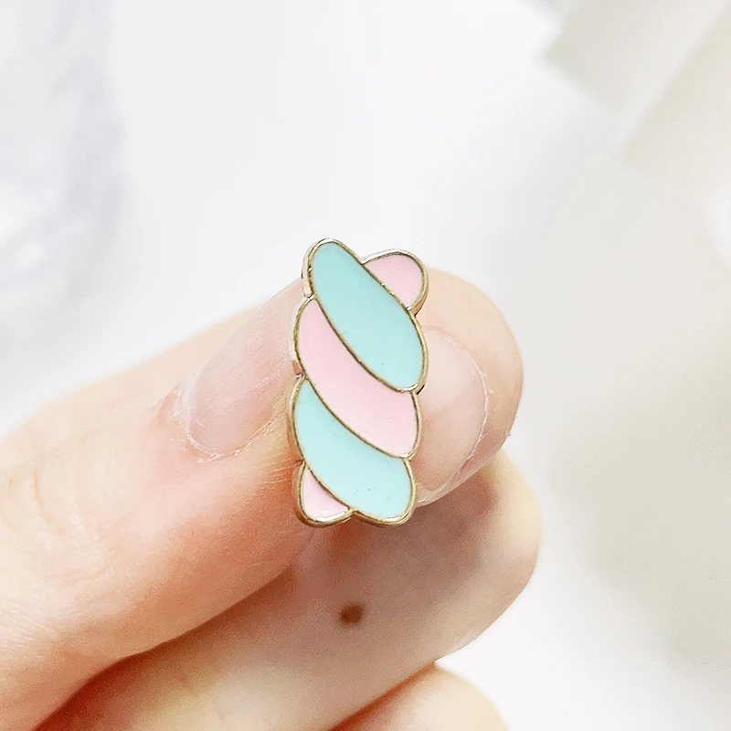 Cotton Candy Enamel Pins Custom Cute Marshmallow Brooch Lapel Pin Shirt Bag Badge Jewelry Gift for Kids Friends